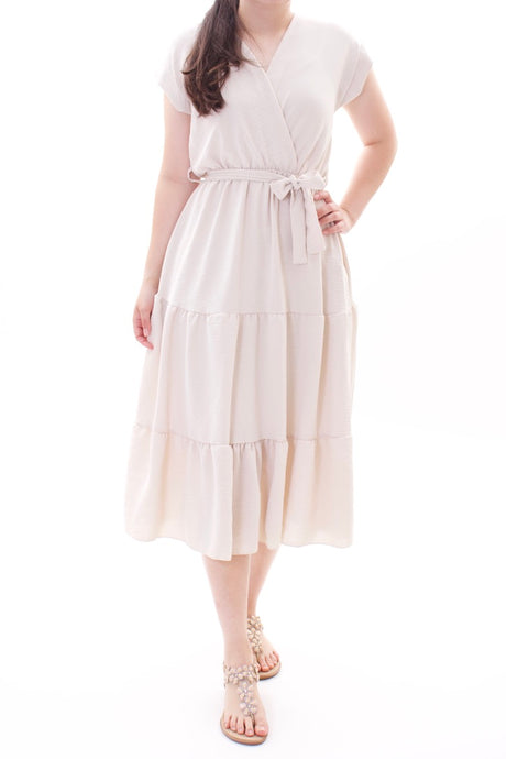 Midikleid mit V-Ausschnitt und Schleife ONESIZE