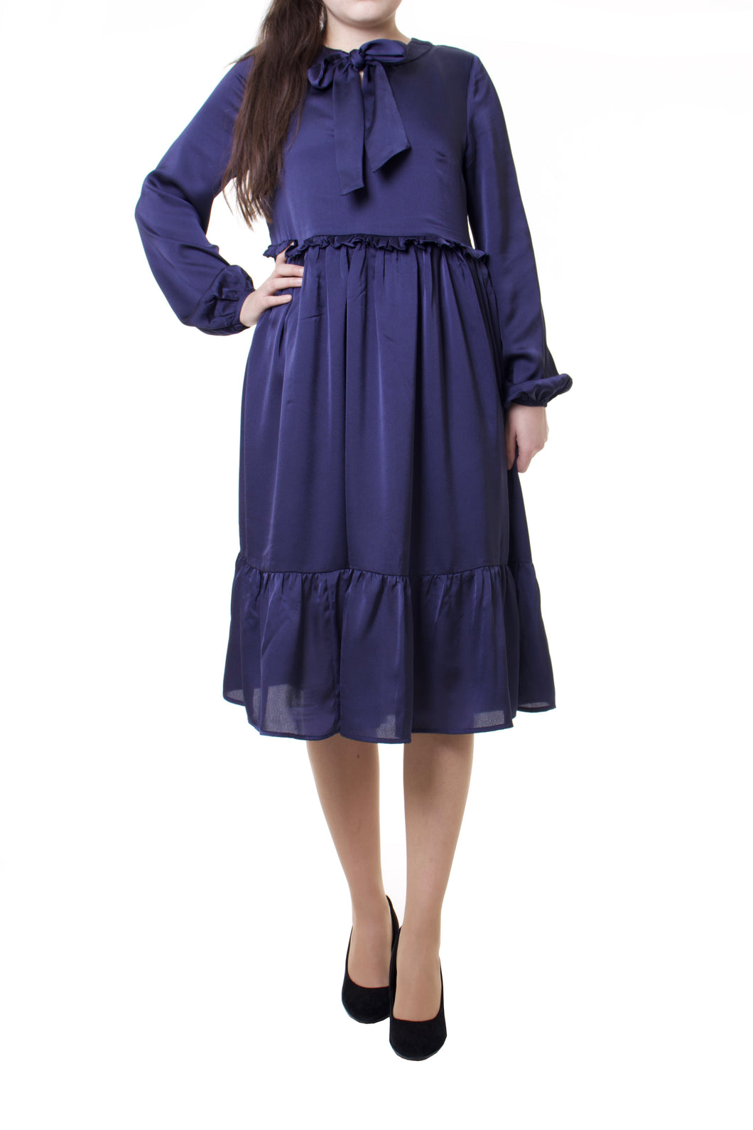 Festliches Kleid in A-Linie Marineblau